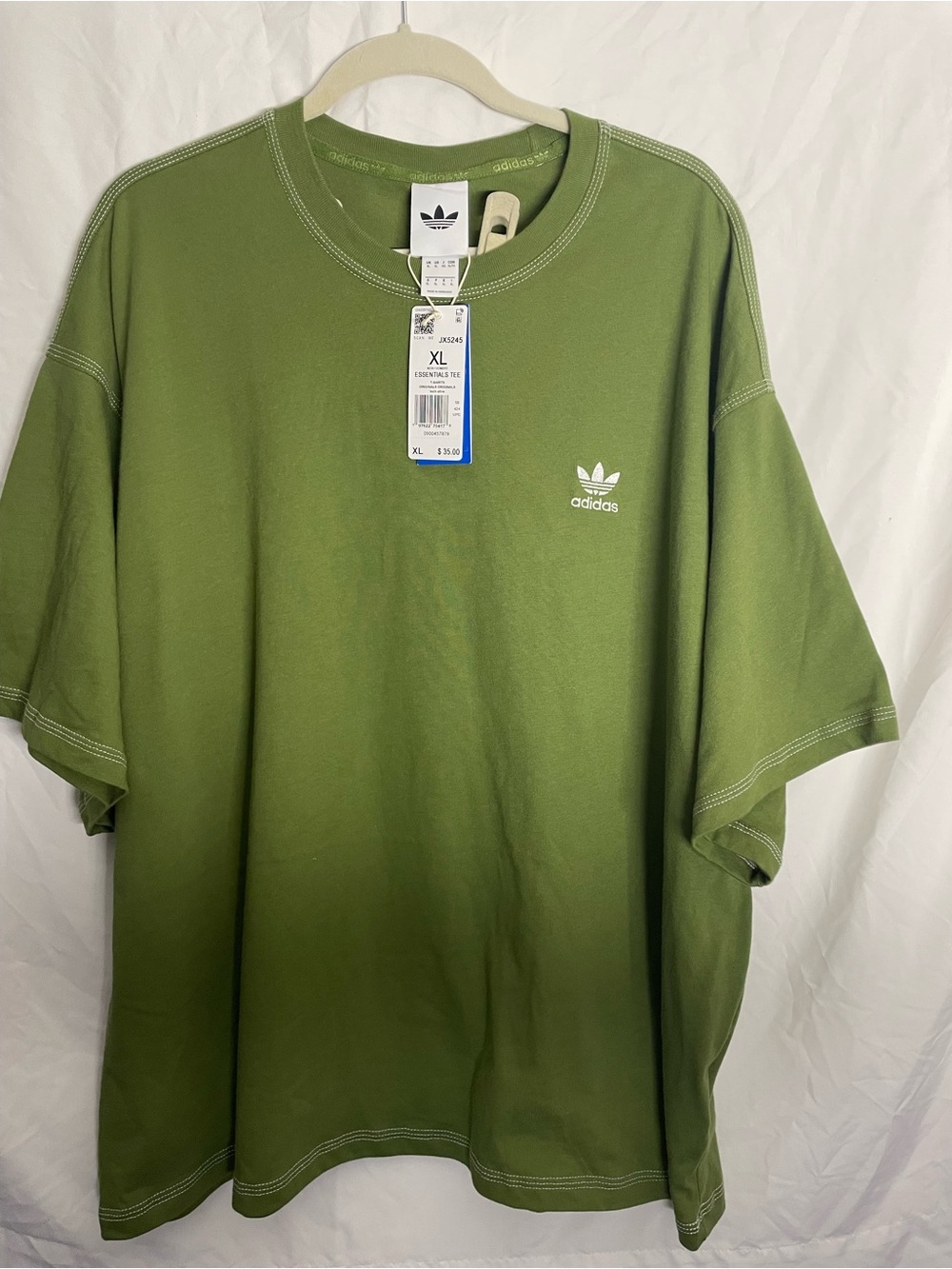 adidas Olive Green Trefoil Short Sleeve Tee XL